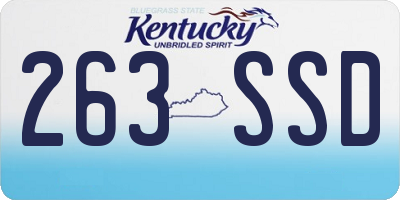 KY license plate 263SSD