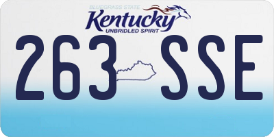 KY license plate 263SSE
