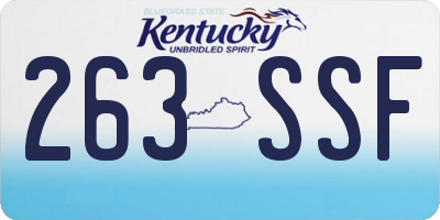 KY license plate 263SSF