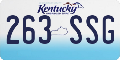 KY license plate 263SSG