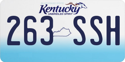 KY license plate 263SSH
