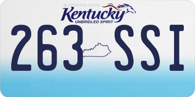 KY license plate 263SSI