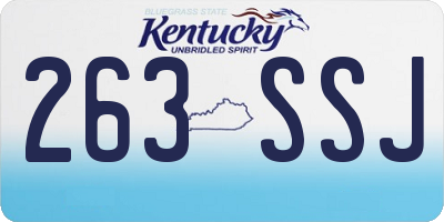 KY license plate 263SSJ