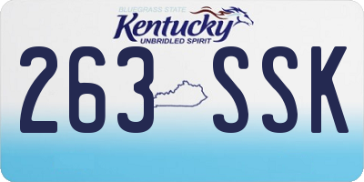 KY license plate 263SSK