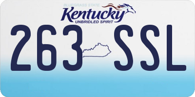KY license plate 263SSL