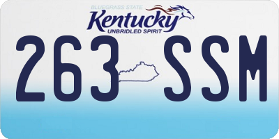 KY license plate 263SSM