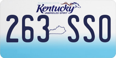 KY license plate 263SSO