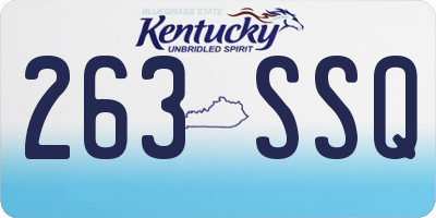 KY license plate 263SSQ