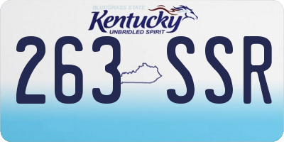KY license plate 263SSR