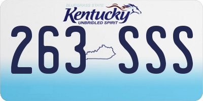 KY license plate 263SSS
