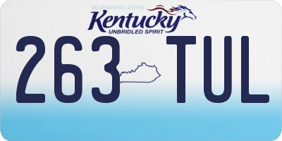 KY license plate 263TUL