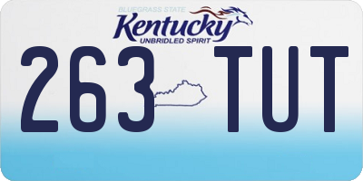 KY license plate 263TUT