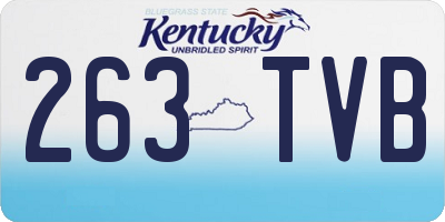 KY license plate 263TVB