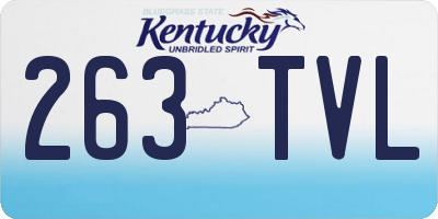 KY license plate 263TVL