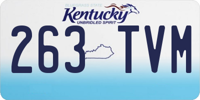 KY license plate 263TVM