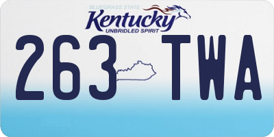 KY license plate 263TWA