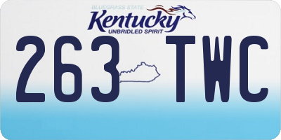 KY license plate 263TWC