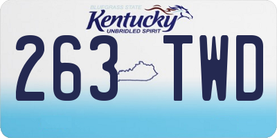 KY license plate 263TWD