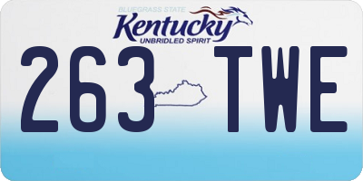 KY license plate 263TWE