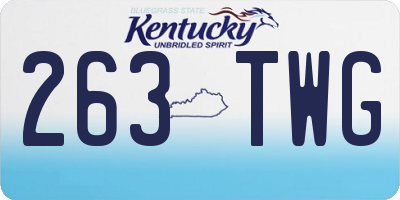 KY license plate 263TWG
