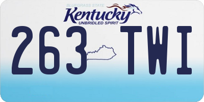 KY license plate 263TWI