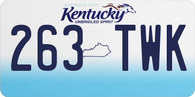 KY license plate 263TWK