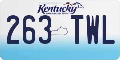 KY license plate 263TWL