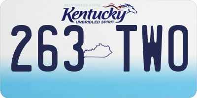 KY license plate 263TWO