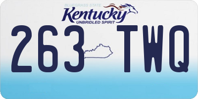 KY license plate 263TWQ