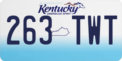 KY license plate 263TWT