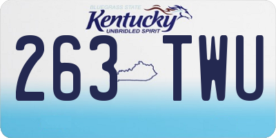 KY license plate 263TWU