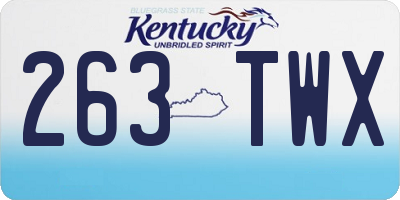 KY license plate 263TWX