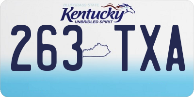 KY license plate 263TXA