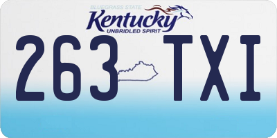KY license plate 263TXI