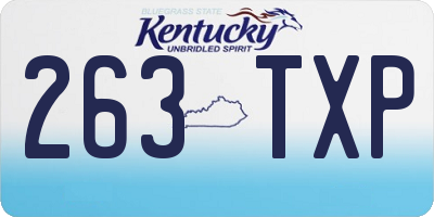 KY license plate 263TXP