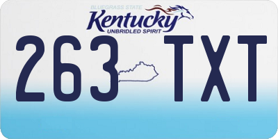 KY license plate 263TXT