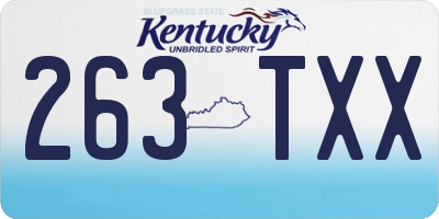 KY license plate 263TXX