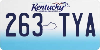 KY license plate 263TYA