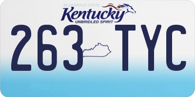 KY license plate 263TYC