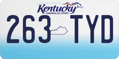 KY license plate 263TYD