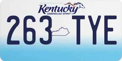KY license plate 263TYE