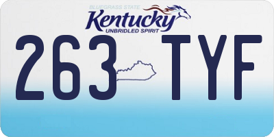 KY license plate 263TYF