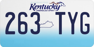 KY license plate 263TYG