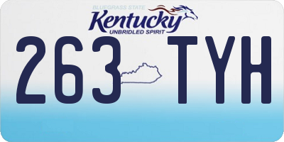 KY license plate 263TYH