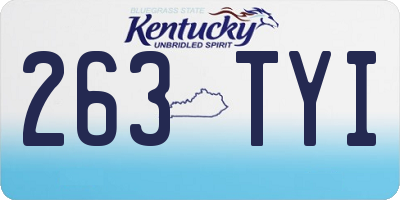 KY license plate 263TYI