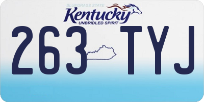 KY license plate 263TYJ