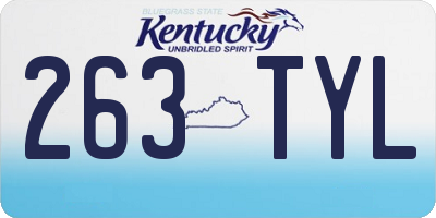 KY license plate 263TYL