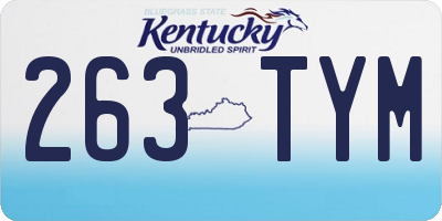 KY license plate 263TYM