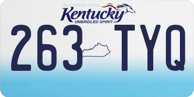 KY license plate 263TYQ