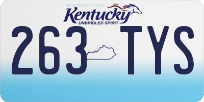 KY license plate 263TYS